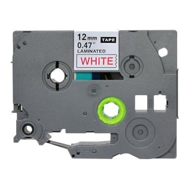 Imagem de Fita Compatível TZe-232 TZ232 12mm Branca com Letras Vermelhas para Rotulador Brother PT-H110 PT-H105