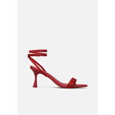 Imagem de Sandália De Salto Médio Geométrico Com Bico Folha-Feminino