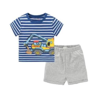 Imagem de Conjunto De Verão Para Crianças Com Estampa De Desenhos Animados Em Al