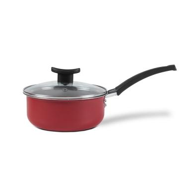 Imagem de Panela Brinox Ruby Antiaderente Pro-Flon Tampa de Vidro 1,8L 18cm Vermelho