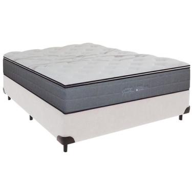 Imagem de Cama Box Casal e Colchão Ares Molas Ensacadas Colchobel Branco