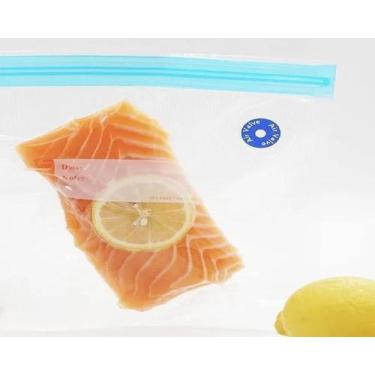 Imagem de Kit 10 Saco Reutilizável Conserva Alimentos À Vácuo 22x21cm - Não Info