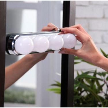 Imagem de Luz De Espelho Camarim Led 4 Lampadas Portátil Maquiagem - Não Informa