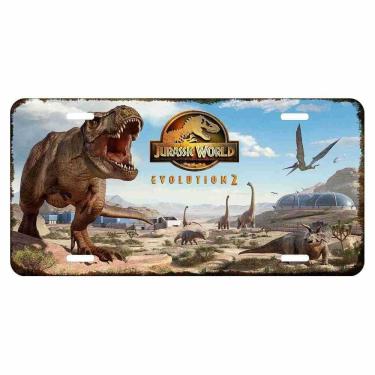Imagem de Placa de pintura em ferro para decoração de parede Jurassic World Evolution 2