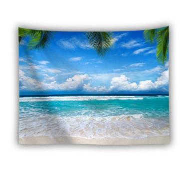 Imagem de Tapeçaria, paisagem, praia, microtecido, 200x150cm, decoração de quart