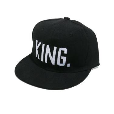 Imagem de Boné de beisebol de aba plana de acrílico com bordado de letras KING -