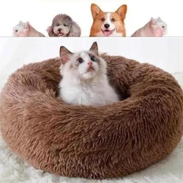 Imagem de Caminha donut nuvem pet pelucia redonda cama peluciada ninho casinha c