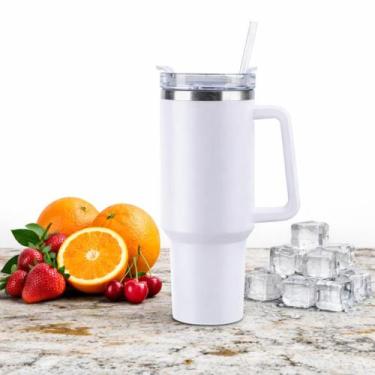 Imagem de Copo Térmico Grande 1200ml com Canudo Removível e Tampa com Trava, Iso