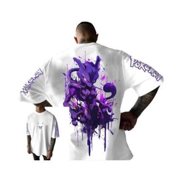 Imagem de Camiseta Masculina Oversized Com Estampa De Anime Pokemon, Verão Y2k, 