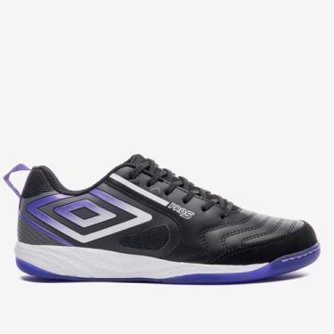 Imagem de Chuteira Futsal Umbro Pro 5 Bump Unissex, Preto, Roxo, 42