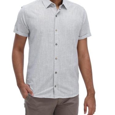 Imagem de Camisa Manga Curta Essencial Slim Masculina Ogochi 001520011 Cinza-Masculino