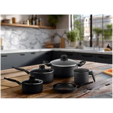 Imagem de Jogo de Panelas Rochedo Antiaderente de Alumínio Grafite 5 Peças Robus