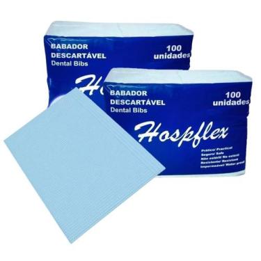 Imagem de Babador Descartável Impermeável Azul Pct C/200 Hospflex