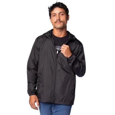 Imagem de Jaqueta Masculina Open Shock Corta Vento Capuz Preto, Preto, M