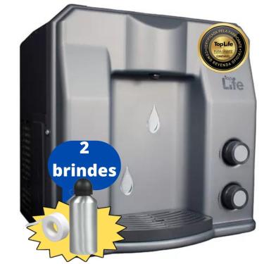 Imagem de Purificador de Bancada Top Life Flex HE Alcalina Ionizada com Água Gelada Prata 110V