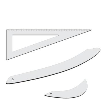 Imagem de Kit 3 Réguas Modelagem Acrilico Patchwork Scrapbook Fenix