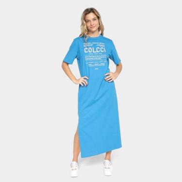 Imagem de Vestido Colcci Midi Logo, Azul, G