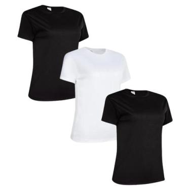 Imagem de Kit 3 Camiseta Feminina Dry Fit Academia Fitness Esportiva - LMP Confe