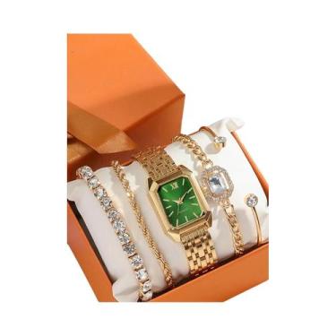Imagem de Relógio De Quartzo Feminino Com Mostrador Quadrado Pequeno E Pulseira 