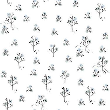 Imagem de Papel de Parede Infantil arvores branco com preto Fofura Baby FF4004 -