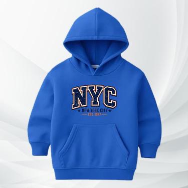 Imagem de Blusa Moletom Infantil NYC New York City Moleton Com Capuz Flanelado Confortável College Inverno-Unissex