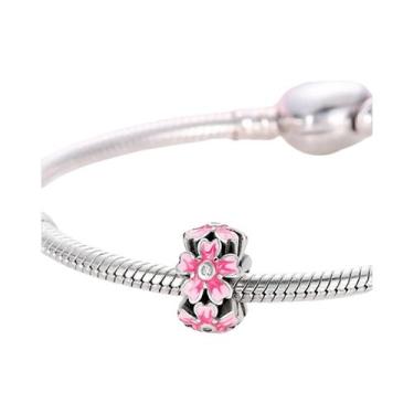 Imagem de Pulseira Feminina Banhada a Prata 925 Com Berloques De Girassol E Cere