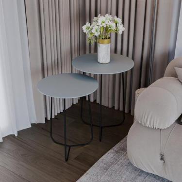 Imagem de Conjunto Mesa Lateral de Canto Trude 55cm X 45cm X 45cm - Previlege