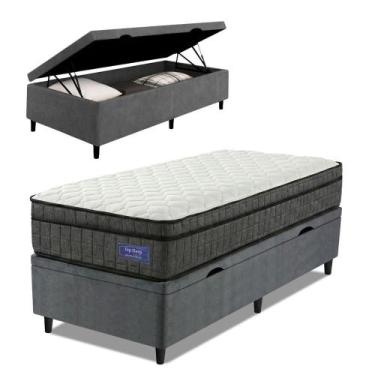 Imagem de Cama Box Baú Colchão Solteiro Ortopédico D33 Euro Pillow Ultra 88x188x