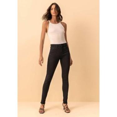 Imagem de Calça Jeans Skinny Preta Com Cintura Alta E Elastano-Feminino