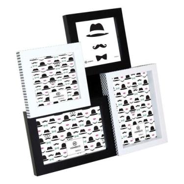 Imagem de Home&ampco Maddie Porta-retratos Plástico Preto 4 Fotos - HOME & CO