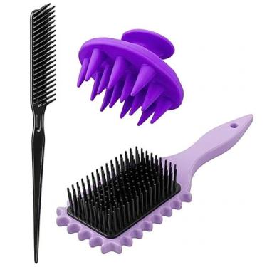 Imagem de Escova Fitagem Finalização Cachos + Pente fitagem + Escova Massageador