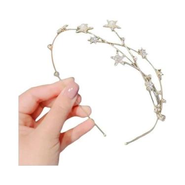 Imagem de Tiara Elegante Com Pérolas E Strass Para Mulheres, Acessório De Cabelo