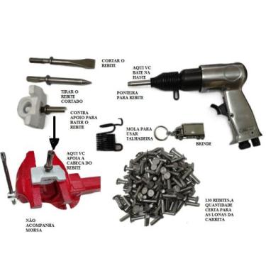 Imagem de Rebitadeira pneumática para lona de freio carreta caminhão - GPP PNEUM