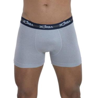 Imagem de KIT com 2 Cuecas boxer max em algodão masculina Zorba, G, Cinza, Branc
