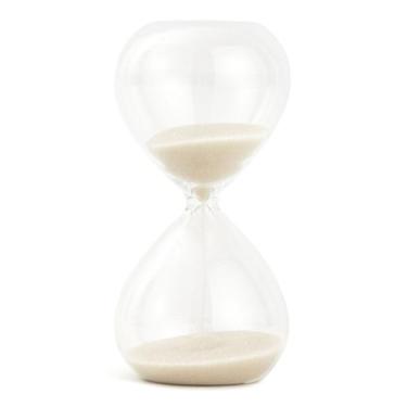 Imagem de Ampulheta Decorativa em Vidro Areia Branca 5 Minutos 10cm 18336G Mart