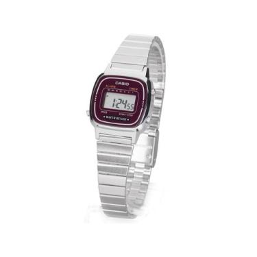 Imagem de Relógio Feminino Casio Digital Prata Vintage Retrô LA670WA-4DF, Prata