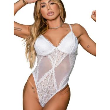 Imagem de Body Lingerie Cavado Renda e Tule sem Bojo com Aro Luxo - Segredo da P