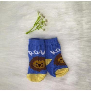 Imagem de Meia Recém Nascido Menino Estampada em Algodão FRU495 - Linda Gestante
