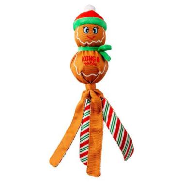 Imagem de Brinquedo Kong Holiday Wubba Gingerbread Man Pelúcia Apito com Para Cã