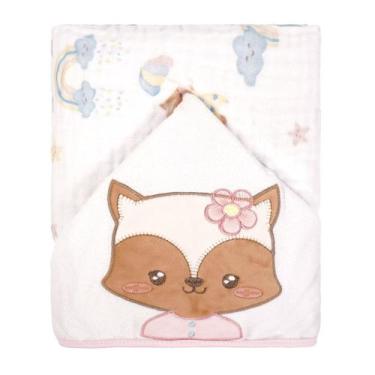 Imagem de TOALHA DE BANHO BEBE SOFT ESTAMPADA CAPUZ cor: fadinha - INCOMFRAL, ch