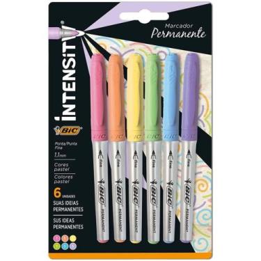 Imagem de Marcador permanente bic c/6 cores marking cor pastel