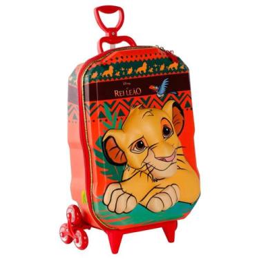 Imagem de Mochila Infantil Rei Leão Malinha Maxtoy 3D com Rodinhas