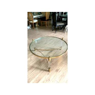 Imagem de Mesa de Centro Redonda Metal c Vidro Moderno Luxo - LUXdécor