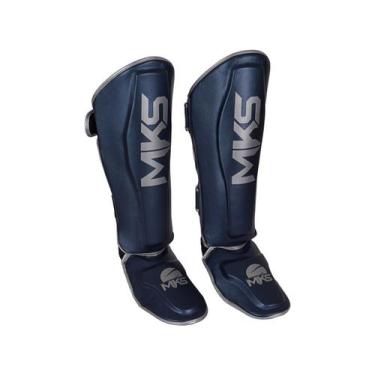 Imagem de Caneleira de Proteção Muay Thai Kickboxing Energy Azul Metálica MKS, A