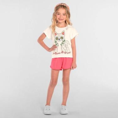Imagem de Conjunto Infantil Menina Roupa Bermuda Short Camiseta Verão - Rovitex 