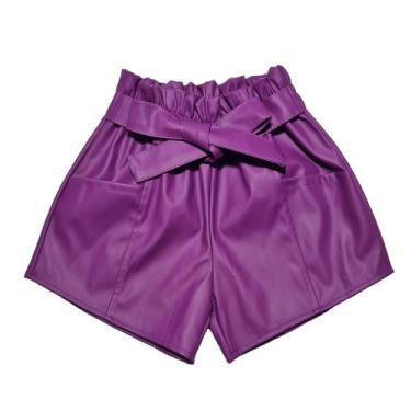 Imagem de Short Infantil Couro material sintético Menina Blogueirinha Mini Diva 