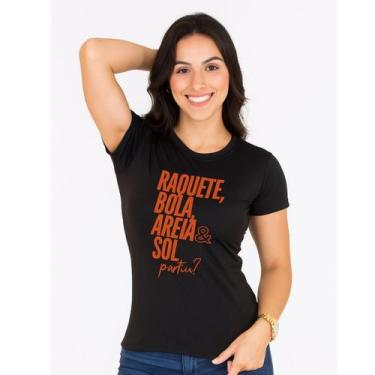 Imagem de Camiseta Feminina Dry Fit Beach Tennis BaBy Look Proteção UV - CRIEL, 