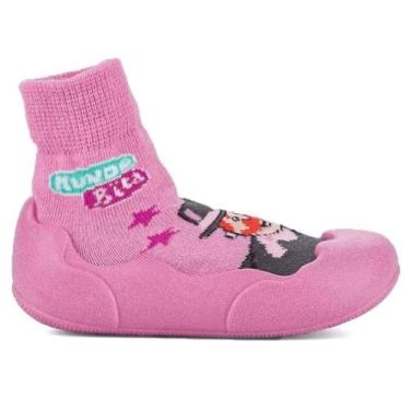 Imagem de Meia Com Sola Grendene Mundo Bita Friendship Bebê Rosa Claro - Grenden