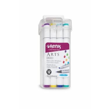 Imagem de Marcador Artístico Arts Duo 2 Pontas Renk Profissional - Com 12 unidad