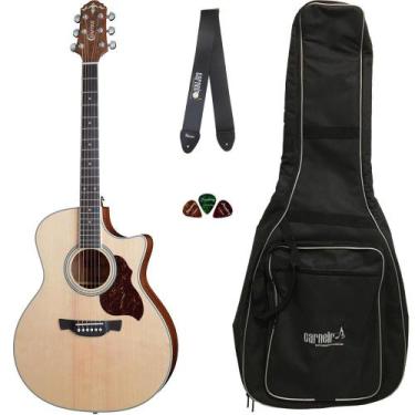 Imagem de Violão Eletroacústico Crafter GAE 6 Aço Natural Acetinado Cutaway + Ca